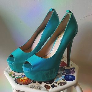 Steve Madden teal high heel size 8
